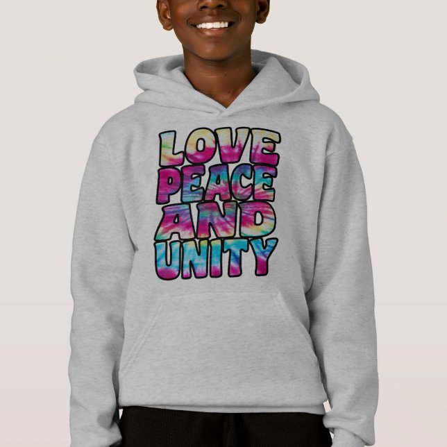LIEBE FRIEDENSEINHEIT. HOODIE (Vorderseite)