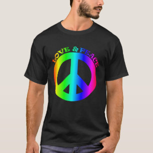 Liebe Friedensfreiheit 60er 70er Gefärbte Krawatte T-Shirt