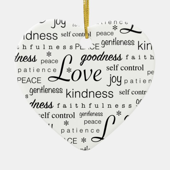 Liebe FRIEDENSfreude-Frucht des Geistes Keramikornament (Vorne)