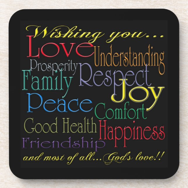 Liebe-Friedensfreude-Glück-Korken-Untersetzer Untersetzer (Vorderseite)