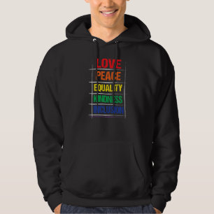 Liebe Friedensgleichheit Kindess Integration Rainb Hoodie