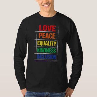 Liebe Friedensgleichheit Kindess Integration Rainb T-Shirt