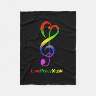 Liebe Friedensmusik Hippie-Treble-Klammer Fleecedecke