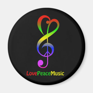 Liebe Friedensmusik Hippie-Treble-Klammer Magnet