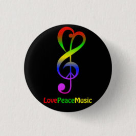 Liebe-Friedensmusik-runder Knopf Button