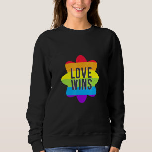 Liebe Friedenszeichen mit Regenbogenfarben Lgbt Le Sweatshirt
