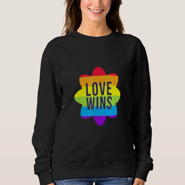 Liebe Friedenszeichen mit Regenbogenfarben Lgbt Le Sweatshirt (Vorderseite)