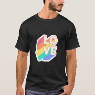 Liebe Friedenszeichen mit Regenbogenfarben Lgbt Le T-Shirt