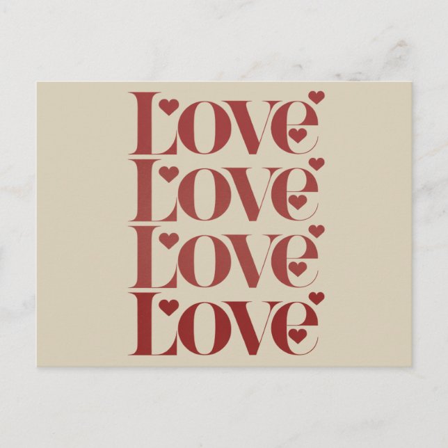 Liebe Frohes Valentinstag Valentinstag Postkarte (Vorderseite)