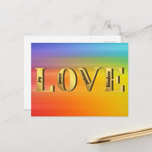 LIEBE-Früchte Gottes Geist Christain Glaube Postkarte (Vorderseite/Rückseite Beispiel)