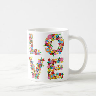 LIEBE Frühlings-Blumenromantische Tasse
