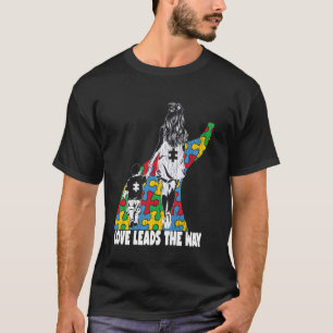 Liebe führt Mutter Sohn Autistische Jungen Autismu T-Shirt