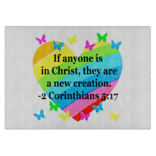 LIEBE FÜLLTE 2 CORINTHIANS 5:17 VERSE SCHNEIDEBRETT