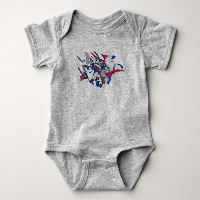 Liebe Funky Paint Brushes Baby Bodysuit Kinderanzu Strampler (Vorderseite)