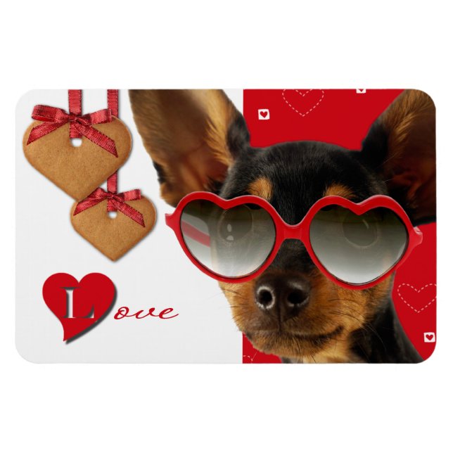 Liebe. Funny Dog Valentine's Day Gift Magnet (Horizontal)
