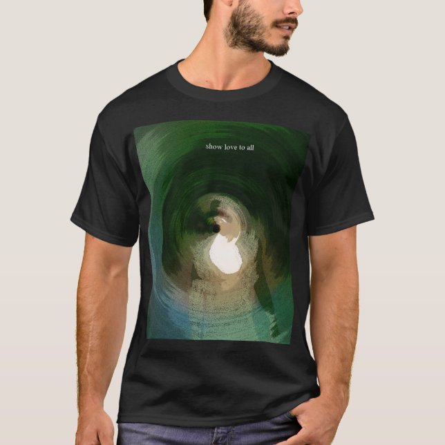 Liebe für alle zeigen - Grüne Abstrakte Kunst T-Shirt (Vorderseite)
