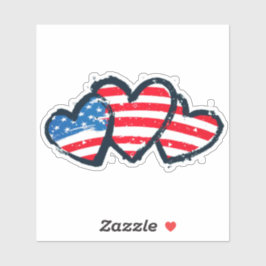 Liebe für Amerika - Vinyl Herz Aufkleber