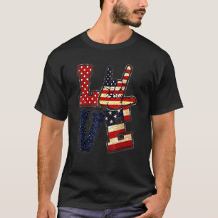 Liebe für amerikanische Flagge Zeichen 4. Juli una T-Shirt