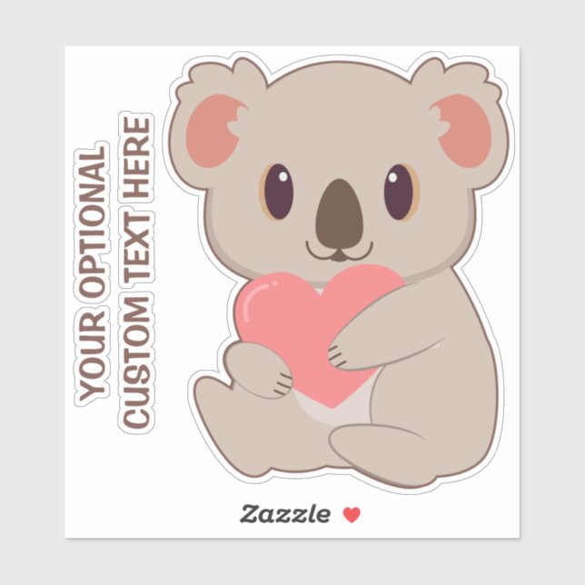 Liebe für benutzerdefinierten Text Koala Aufkleber (Blatt)