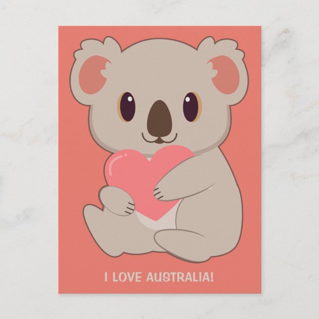 Liebe für benutzerdefinierten Text Koala Postkarte (Vorderseite)