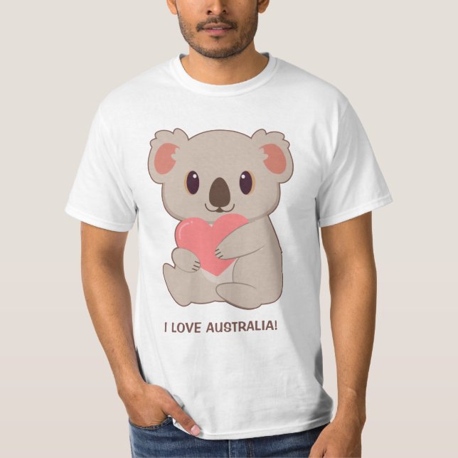 Liebe für benutzerdefinierten Text Koala T-Shirt (Vorderseite)