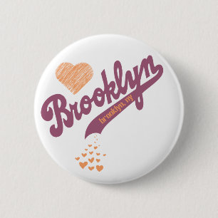 Liebe für Brooklyn-Knopf Button
