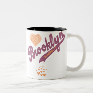 Liebe für Brooklyn-Tasse Zweifarbige Tasse