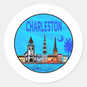 Liebe für Charleston Runder Aufkleber