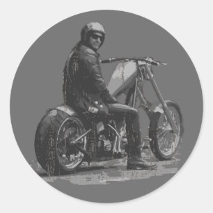 Liebe für den Motorrad-Chopper Runder Aufkleber