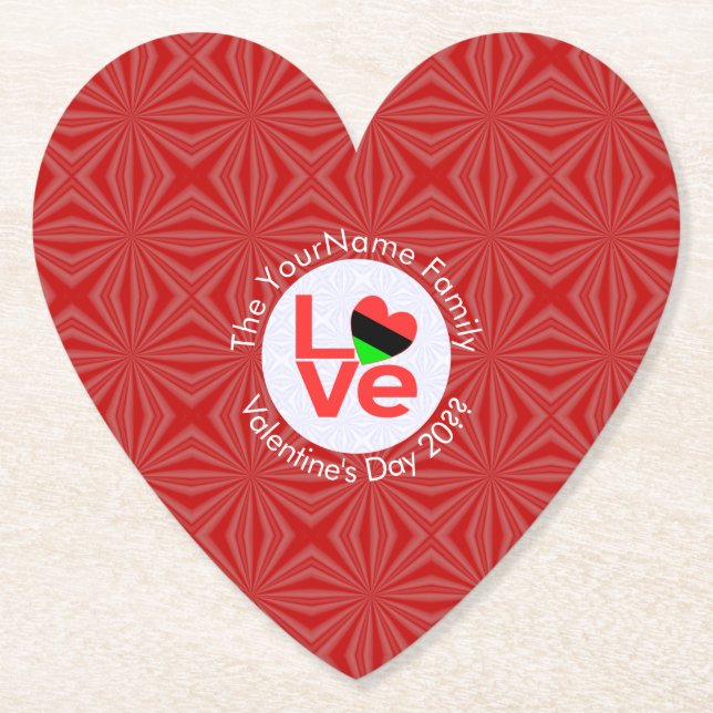 Liebe für die afroamerikanische Rote Buchstaben pe Untersetzer (Vorderseite)