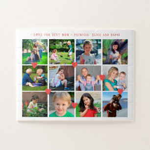 LIEBE für die BESTE MOM 12 Foto-Collage Muttertag Puzzle