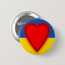 Liebe für die Ukraine - Rotes Herz Button