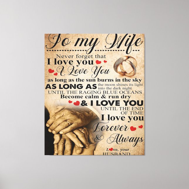 Liebe für Ehefrau | Niedliches Familiengeschenk Leinwanddruck (Vorderseite)