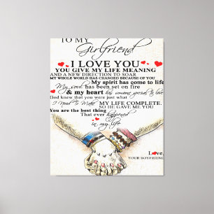 Liebe für Freundin   Bestes Geschenk für die Ehefr Leinwanddruck