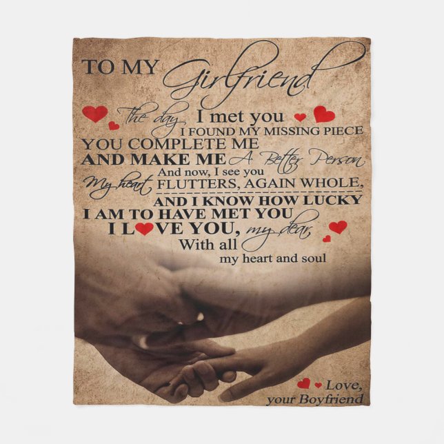 Liebe für Freundin | Trendy Gift Fleecedecke (Vorderseite)