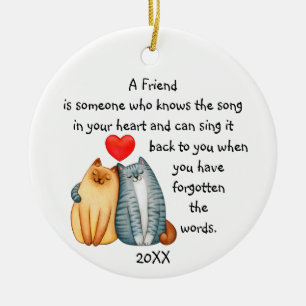 Liebe für Freundschaft Niedliche Katzen Keramik O Ornament