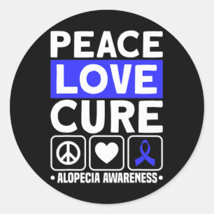 Liebe für Frieden Heilung Alopezie Sensibilisierun Runder Aufkleber
