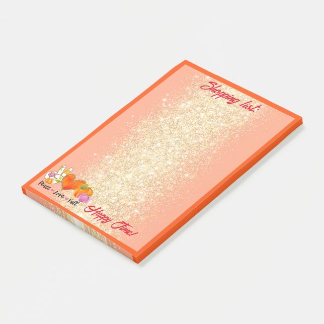 Liebe für Frieden Herbst Benutzerdefinierter Text  Post-it Klebezettel (angewinkelt)