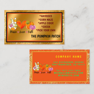 Liebe für Frieden Herbst Benutzerdefinierter Text Visitenkarte