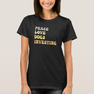 Liebe für Frieden Hunde investieren Retro T-Shirt