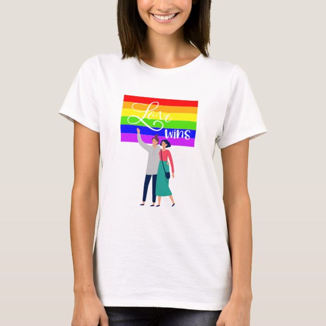 Liebe für Gay T-Shirt gewinnt Frauen (Vorderseite)