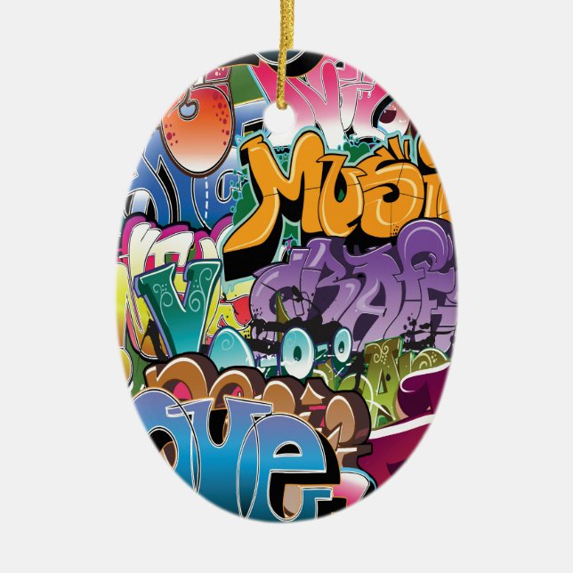 Liebe für Graffiti Keramikornament (Vorne)