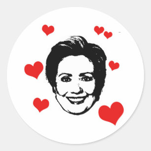 Liebe für Hillary.png Runder Aufkleber