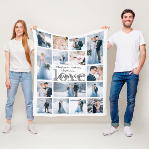 Liebe für Hochzeiten für 15-jährige FotoCollage Fleecedecke
