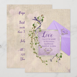 Liebe für Hochzeiten mit Blumenzweig Einladung