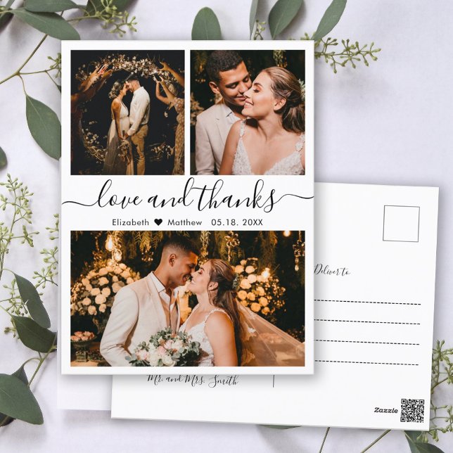 Liebe für Hochzeitfotografie und vielen Dank Postkarte (Von Creator hochgeladen)
