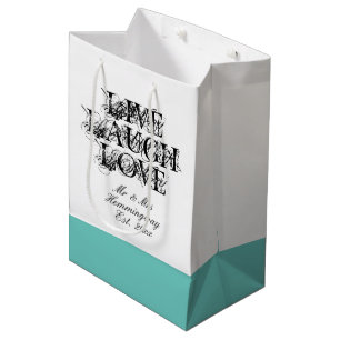 Liebe für Hochzeitsgäste im Live-Laugh-Stil Mittlere Geschenktüte