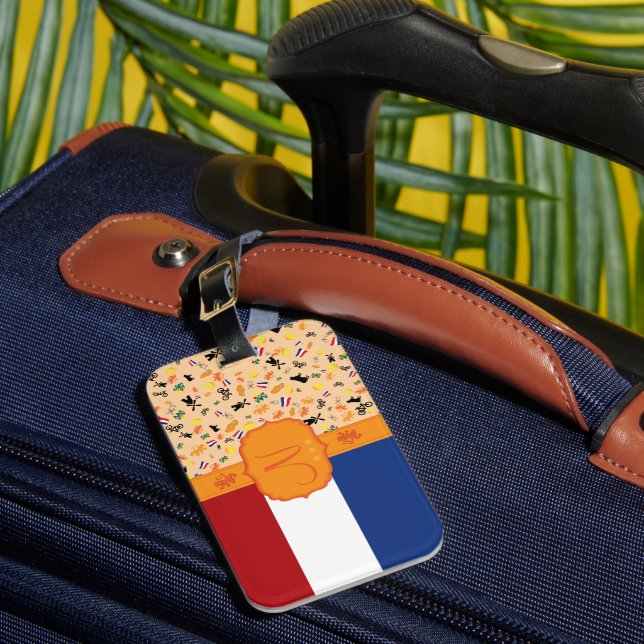 Liebe für Holland - Monogramm Gepäckanhänger (Vorderseite Insitu 1)