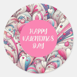 Liebe für immer Herzmuster Runder Aufkleber