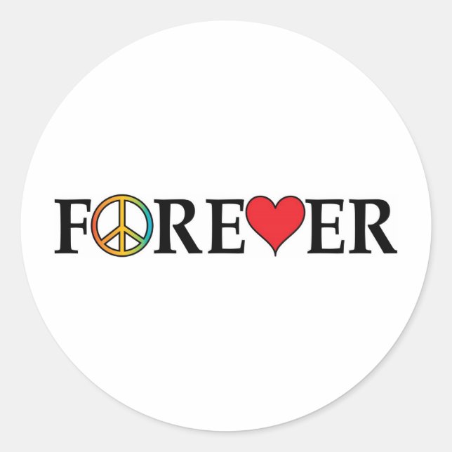 Liebe für immer runder aufkleber (Vorderseite)